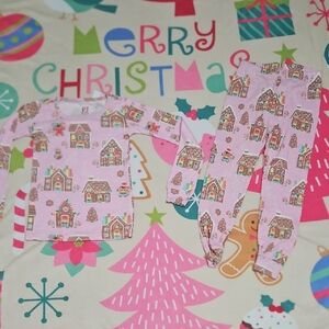 Charming Pink Gingerbread Kids Pajama Set